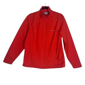 Columbia Women's Red Full Zip Fleece Lined Jacket Full‎ Zip Pocket XL